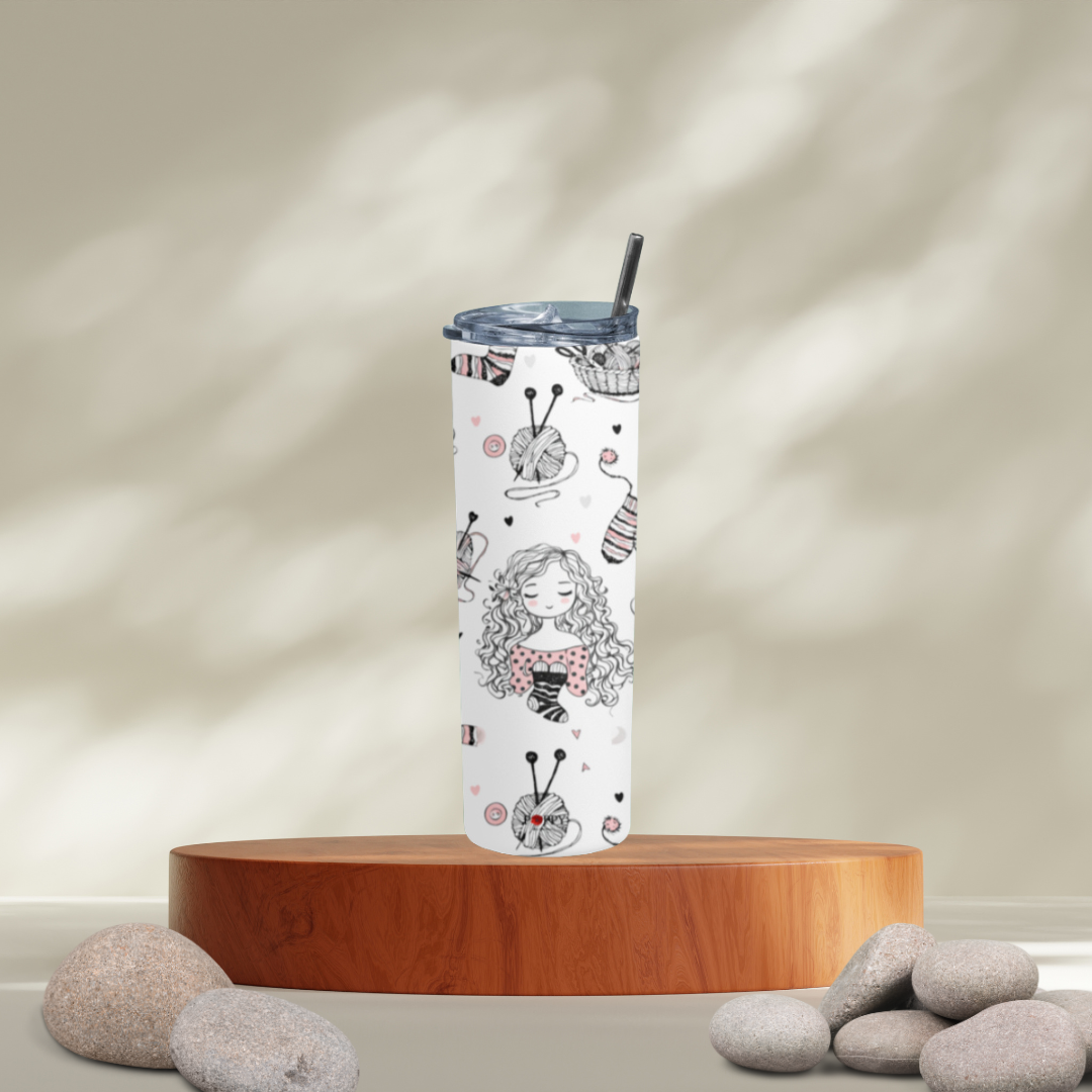 Knitting Girl Tumbler