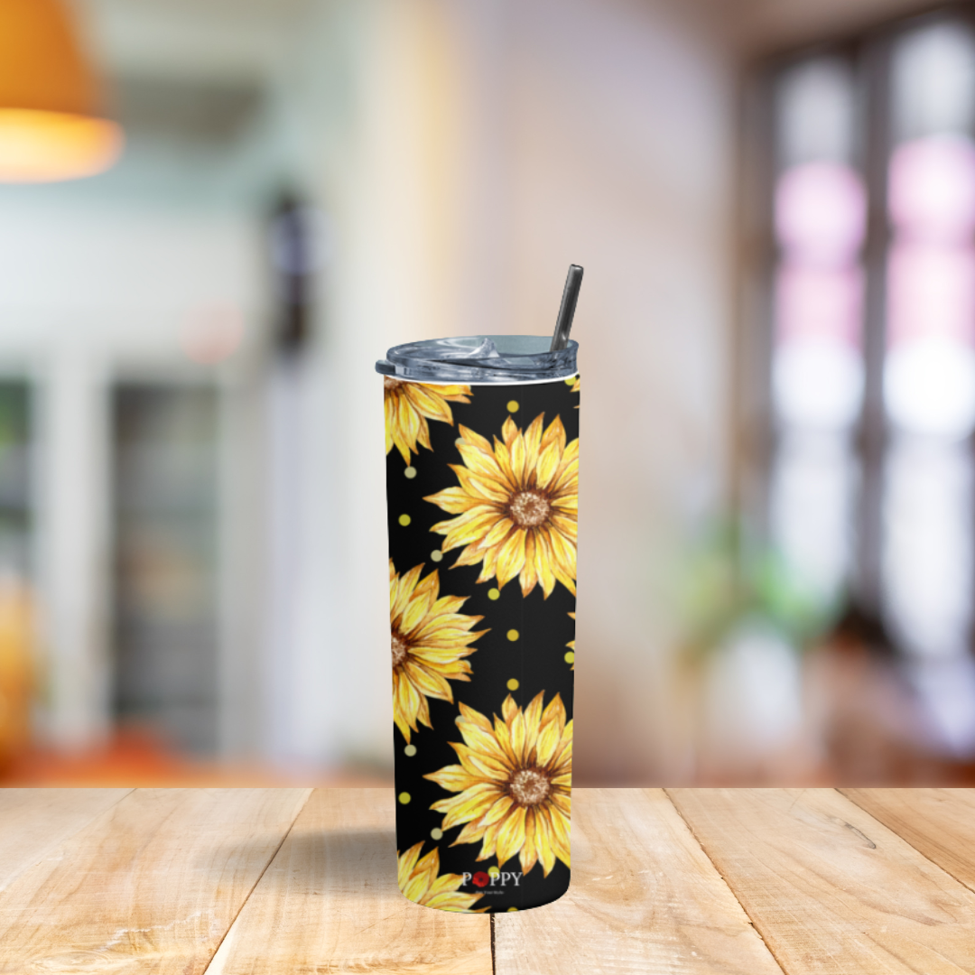 Sunflower Black Tumbler Bottle