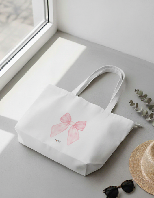 Pink Bow Large Tote Bag