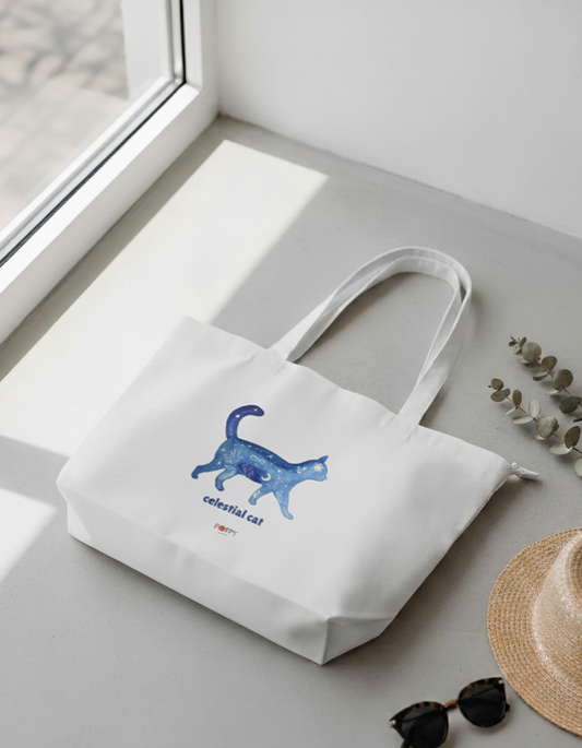 Celestial Cat Large Tote Bag