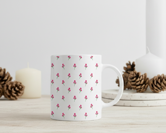 (1 piece)Minimal Floral Mug