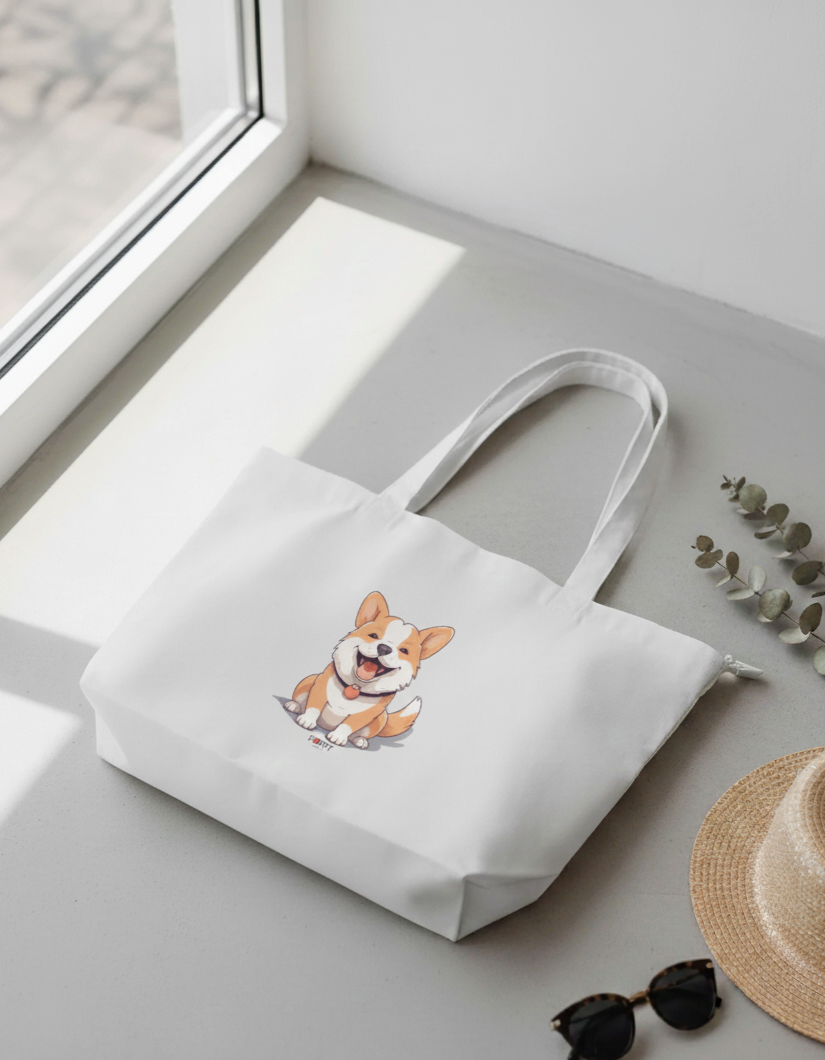 Puppy Large Tote Bag
