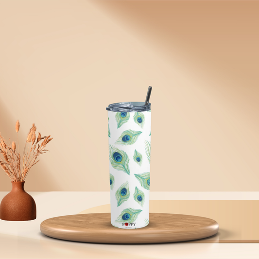 Peacock Feather Tumbler Bottle