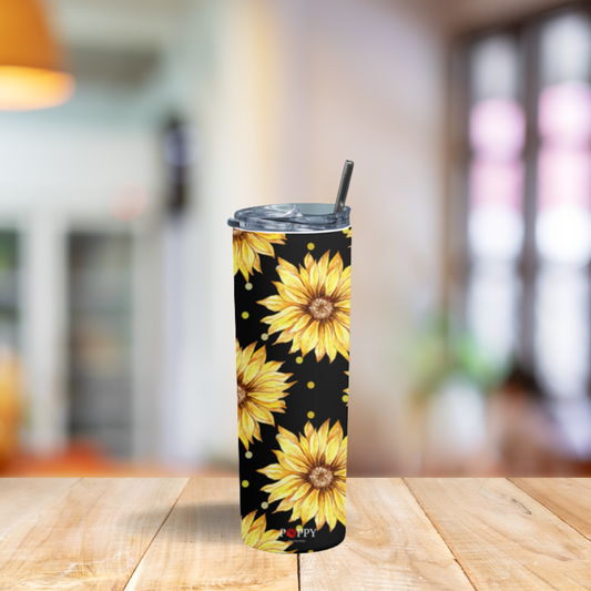 Sunflower Black Tumbler Bottle