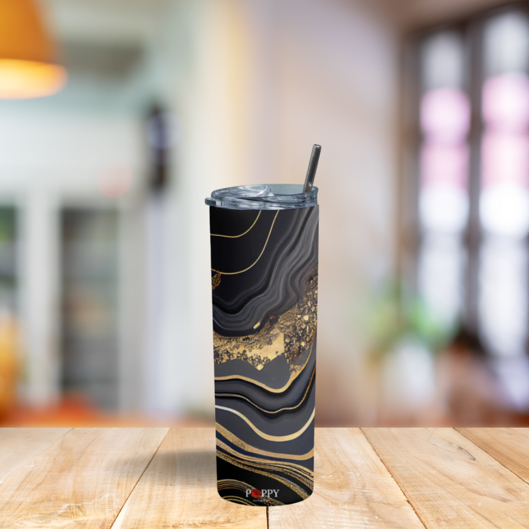 Gold Marble Effect Tumbler Bottle